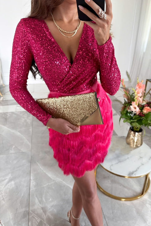 Dazzling Glitter Mini Party Dress for a Sparkling Night Out