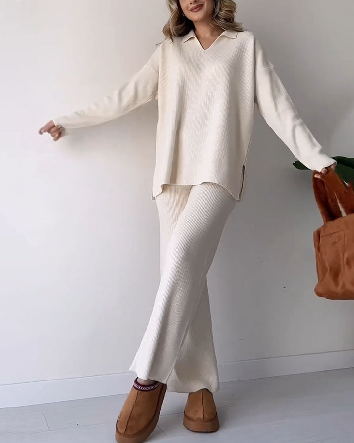 Cozy Chic: Knitted Two-Piece Set