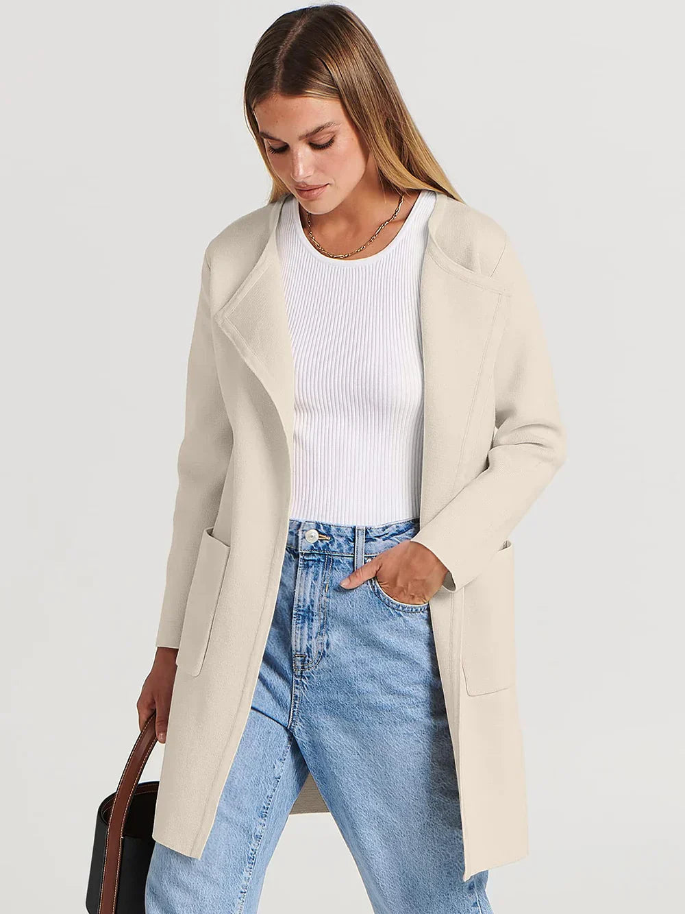 Chic and Cozy Lapel Coatigan