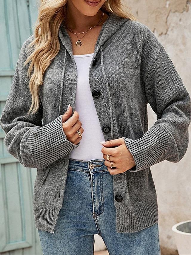 Chic Grey Hoodie Sweater