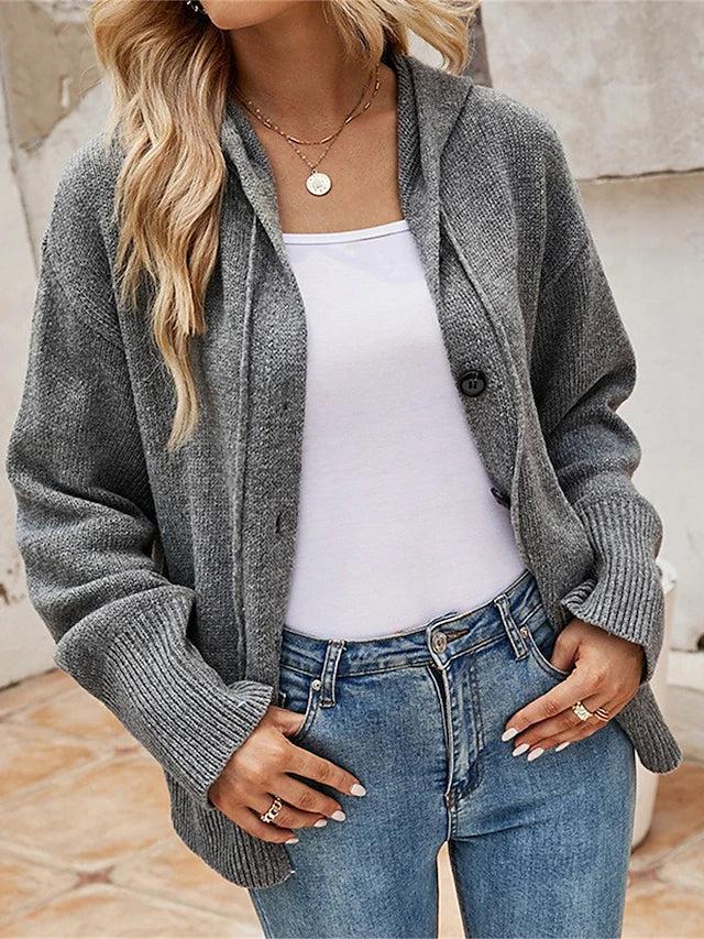 Chic Grey Hoodie Sweater