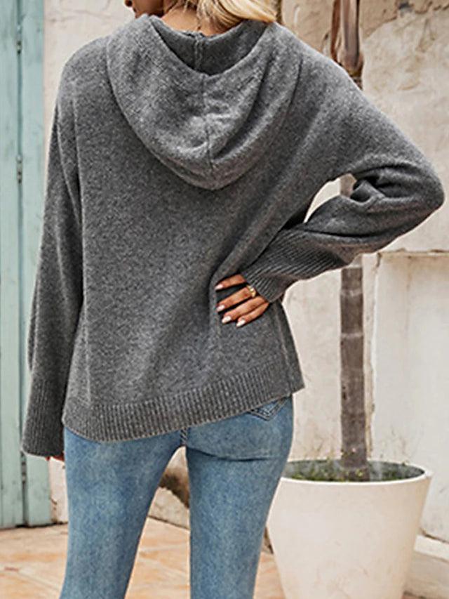 Chic Grey Hoodie Sweater