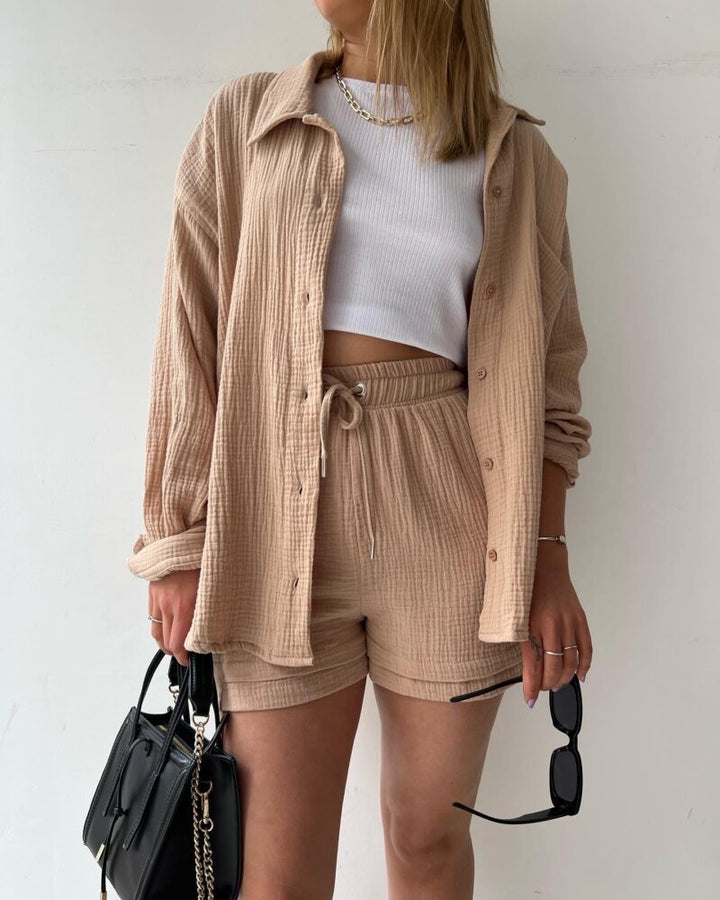 Stylish Women's Cotton Two-Piece Ensemble