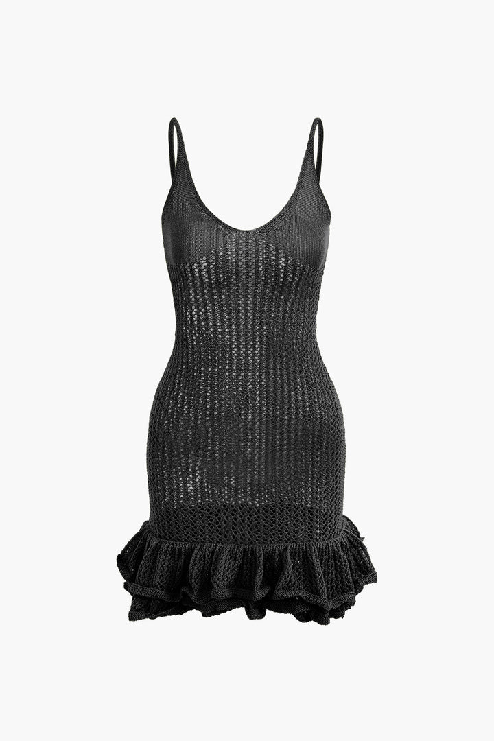 Chic Open Knit Mini Dress