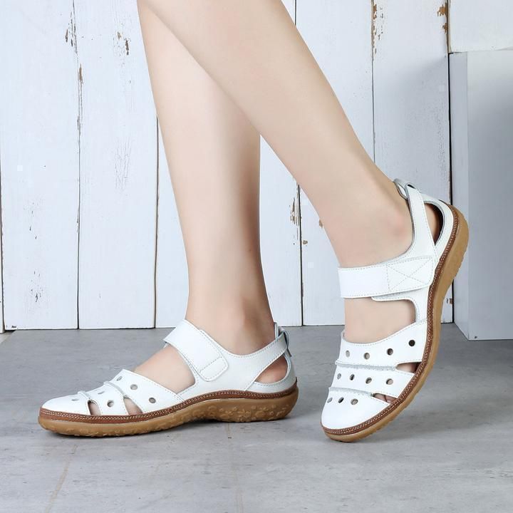 Elegant Hollow Hook Flat Sandals for Effortless Style