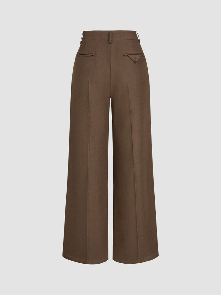 Sleek Wide-Leg Straight Trousers for Effortless Style