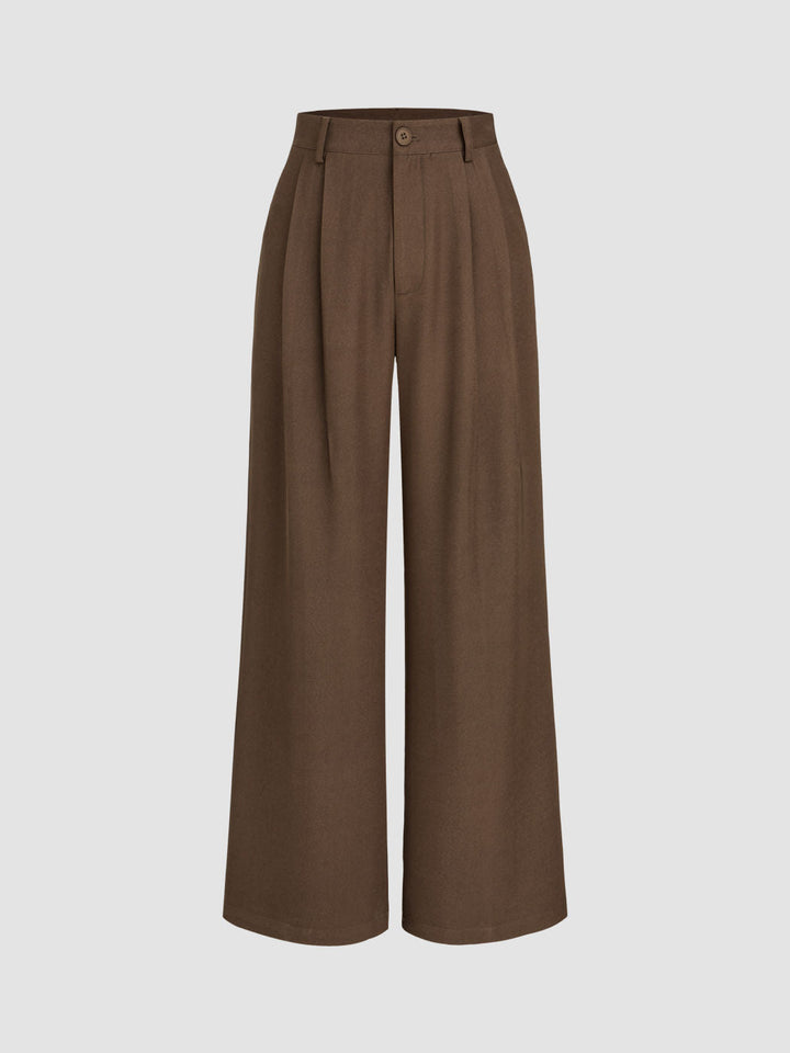 Sleek Wide-Leg Straight Trousers for Effortless Style