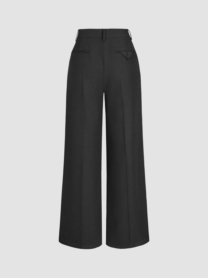 Sleek Wide-Leg Straight Trousers for Effortless Style