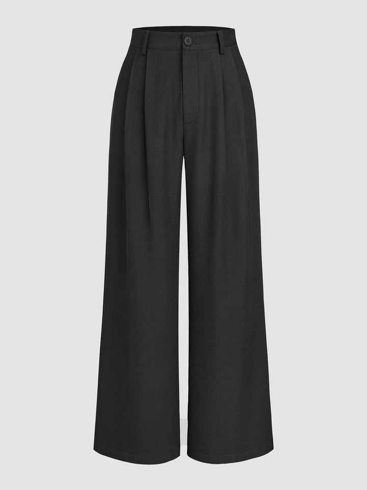 Sleek Wide-Leg Straight Trousers for Effortless Style
