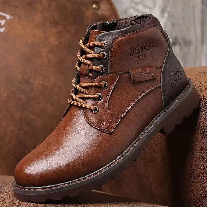 Stylish Leather Boots with Convenient Zipper Closure