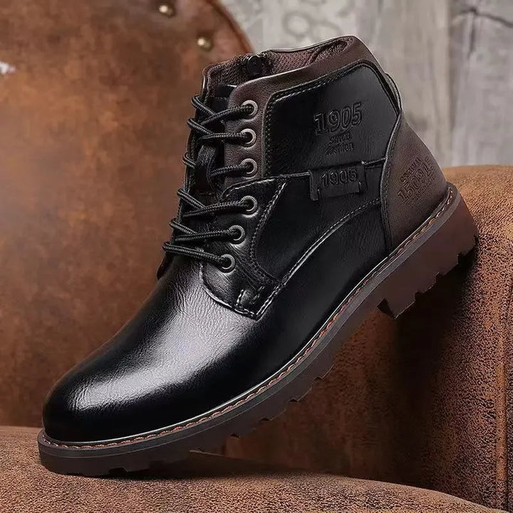 Stylish Leather Boots with Convenient Zipper Closure