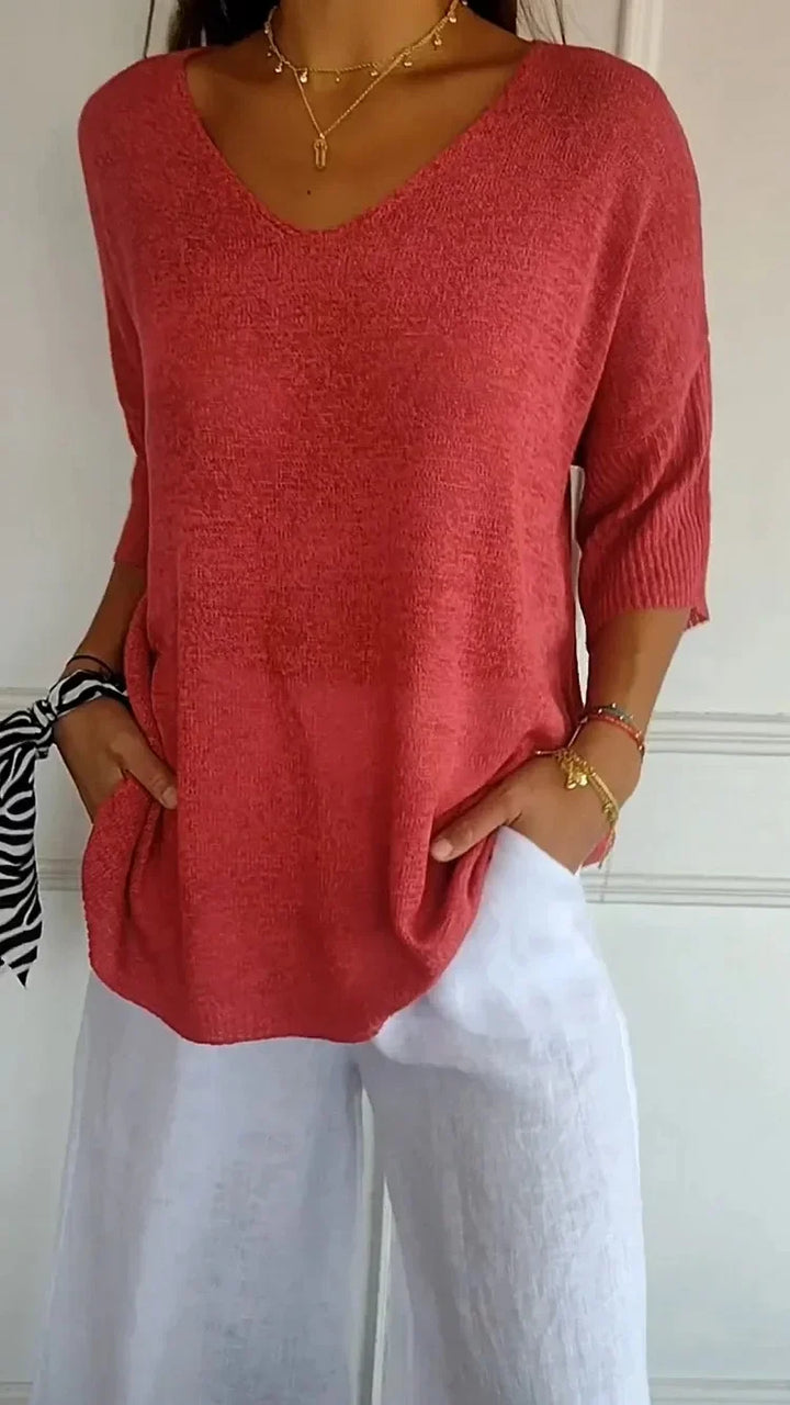 Snug V-Neck Knit Sweater for Ultimate Comfort