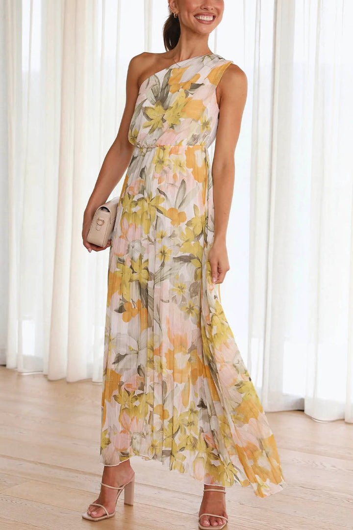 Elegant Off-Shoulder Printed Dress for Effortless Style