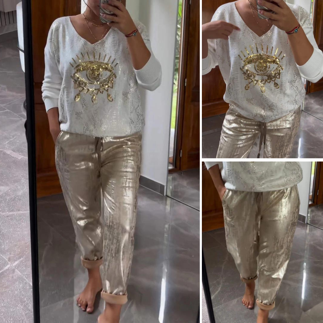 Chic Sequin Two-Piece Set for a Glamorous Look
