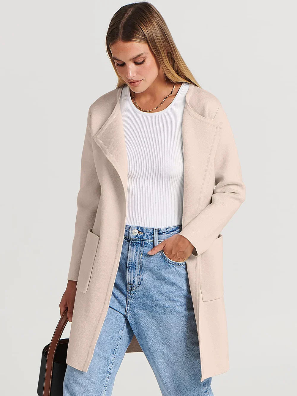 Chic and Cozy Lapel Coatigan