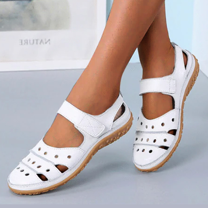 Elegant Hollow Hook Flat Sandals for Effortless Style