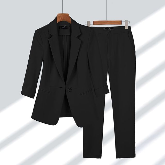 Chic Blazer and Trousers Ensemble