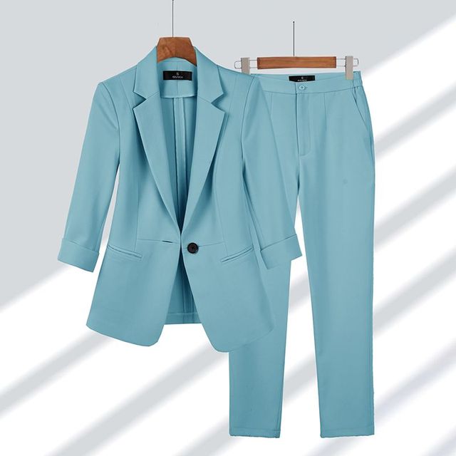 Chic Blazer and Trousers Ensemble