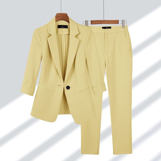 Chic Blazer and Trousers Ensemble