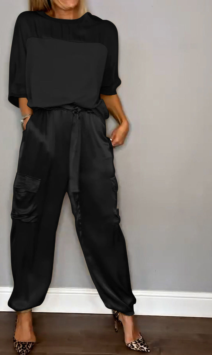 Chic Long Sleeve Top and Matching Pants Set