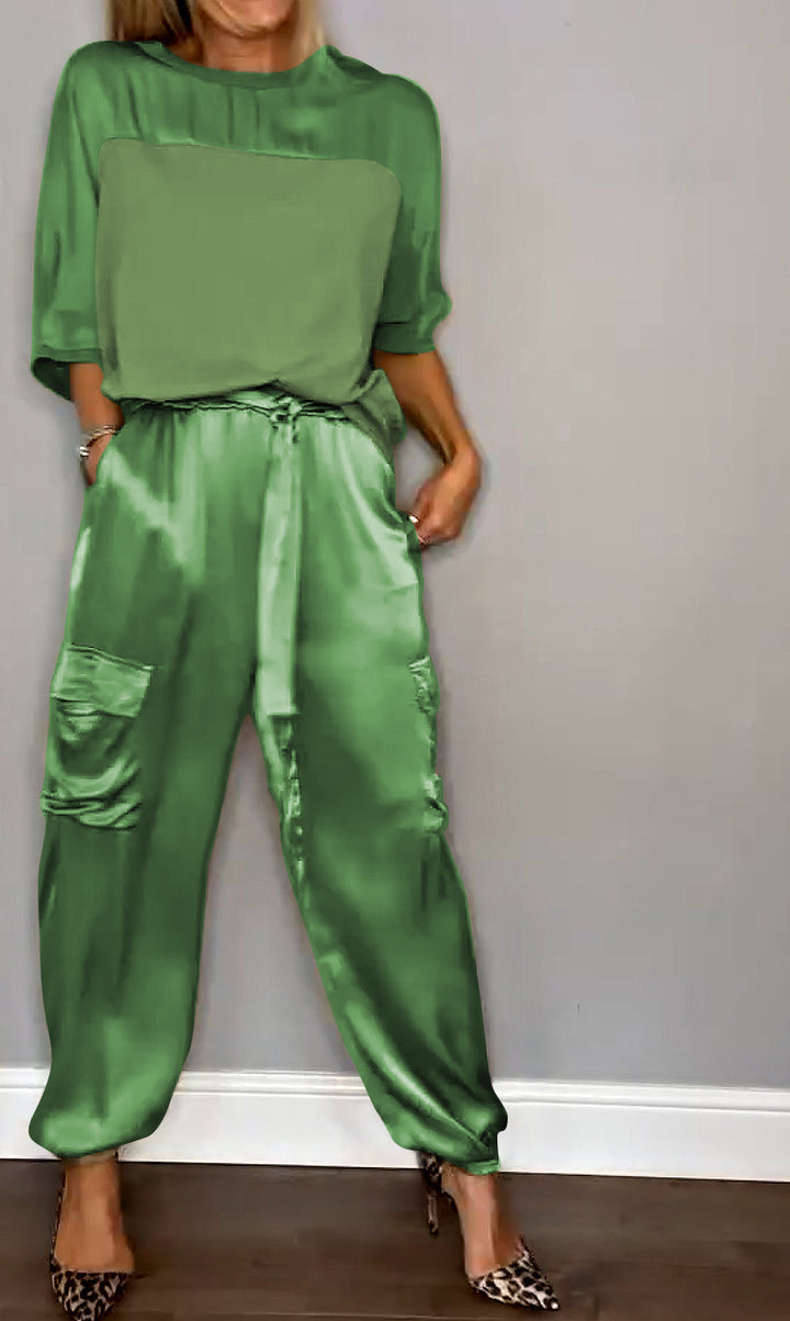 Chic Long Sleeve Top and Matching Pants Set