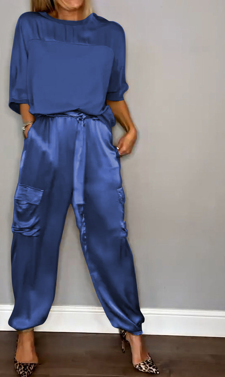 Chic Long Sleeve Top and Matching Pants Set