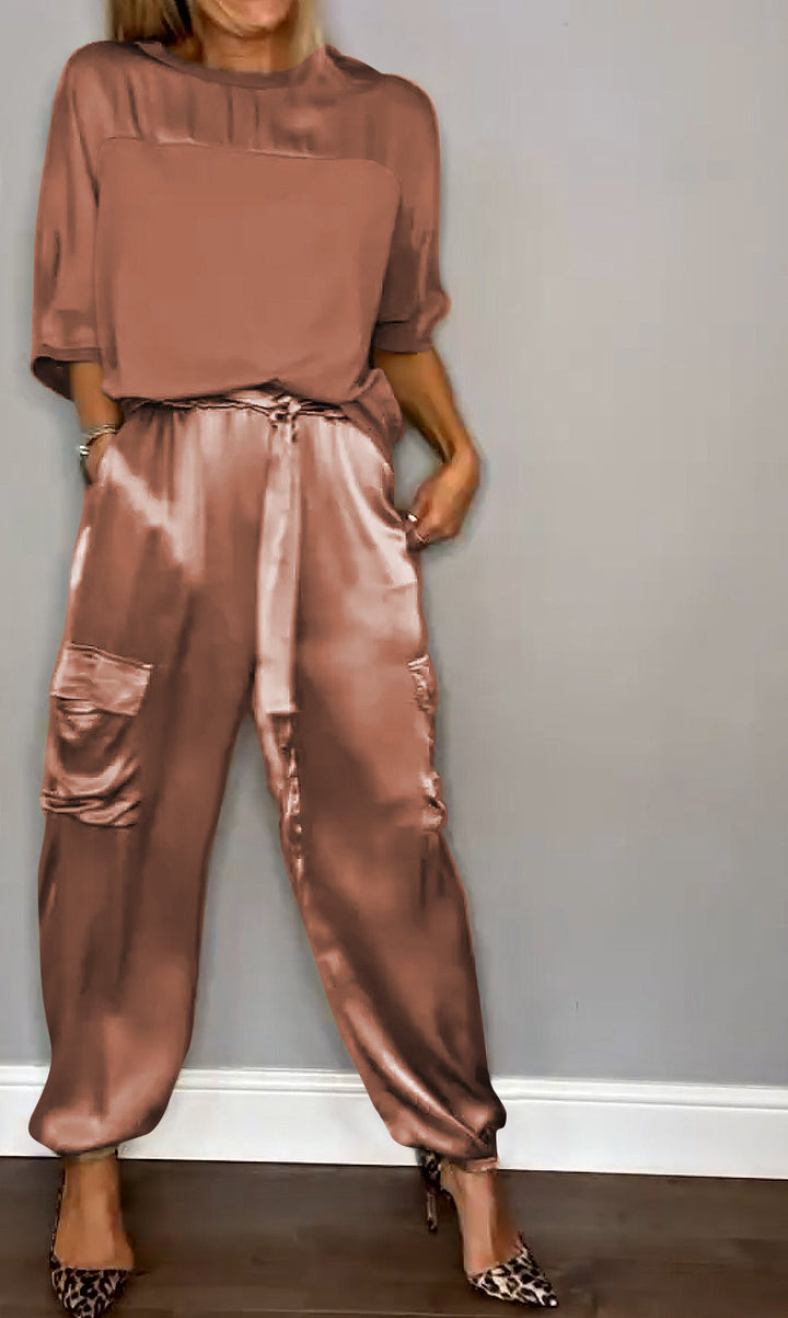 Chic Long Sleeve Top and Matching Pants Set
