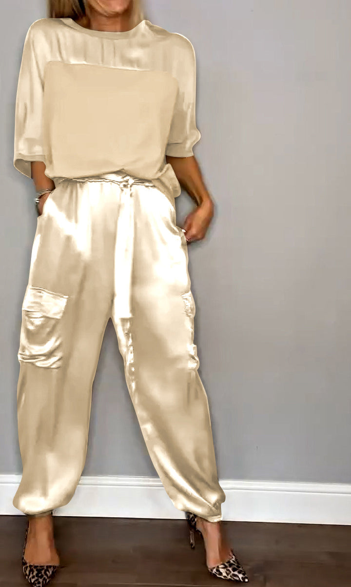 Chic Long Sleeve Top and Matching Pants Set