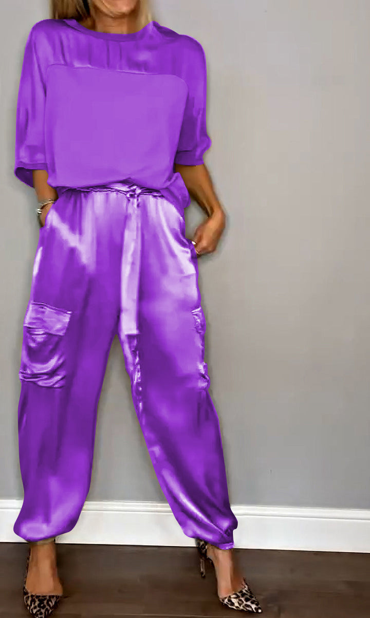 Chic Long Sleeve Top and Matching Pants Set