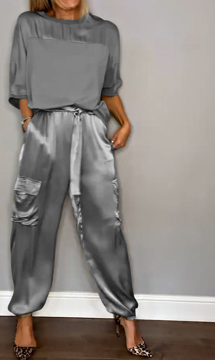 Chic Long Sleeve Top and Matching Pants Set