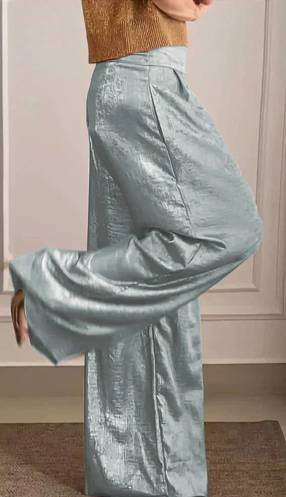 High-Waist Trousers and Matching Top Ensemble