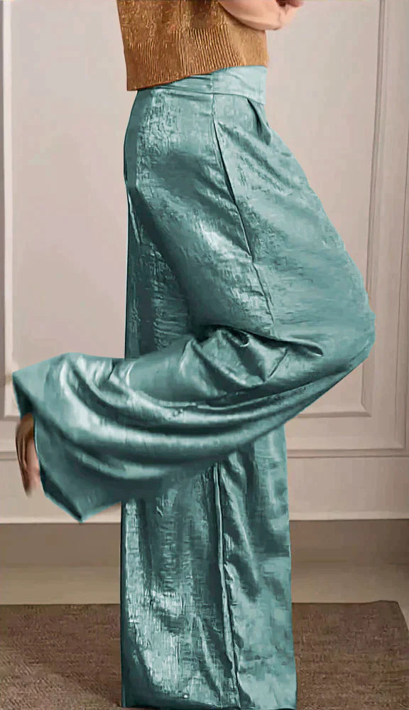 High-Waist Trousers and Matching Top Ensemble