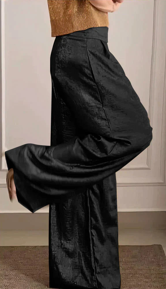 High-Waist Trousers and Matching Top Ensemble