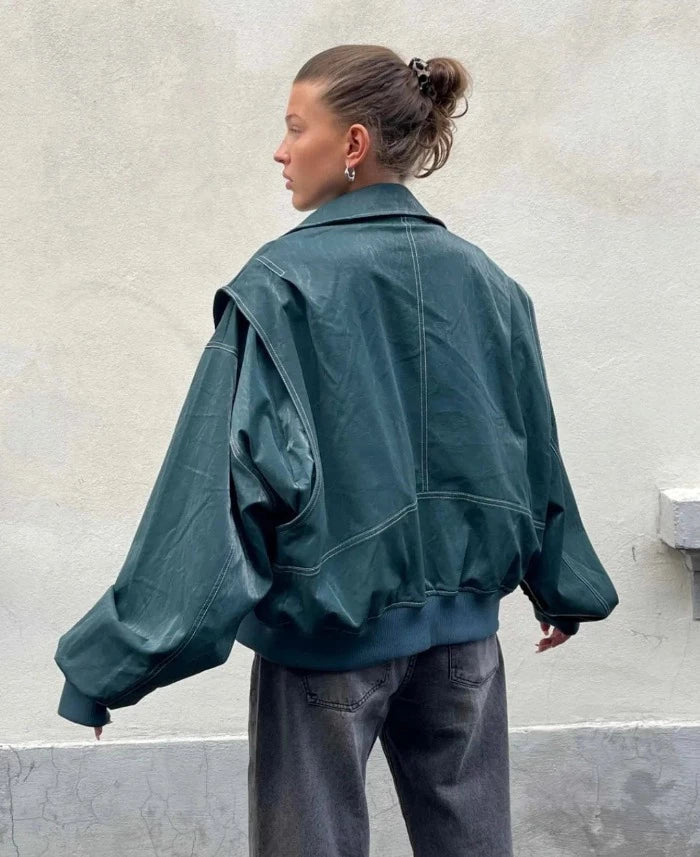 Stylish Oversized Leather Jacket for a Bold Look