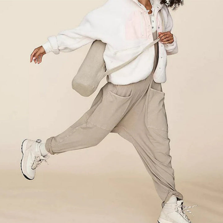 Stylish V-Neck Sling Jumpsuit with Convenient Pockets