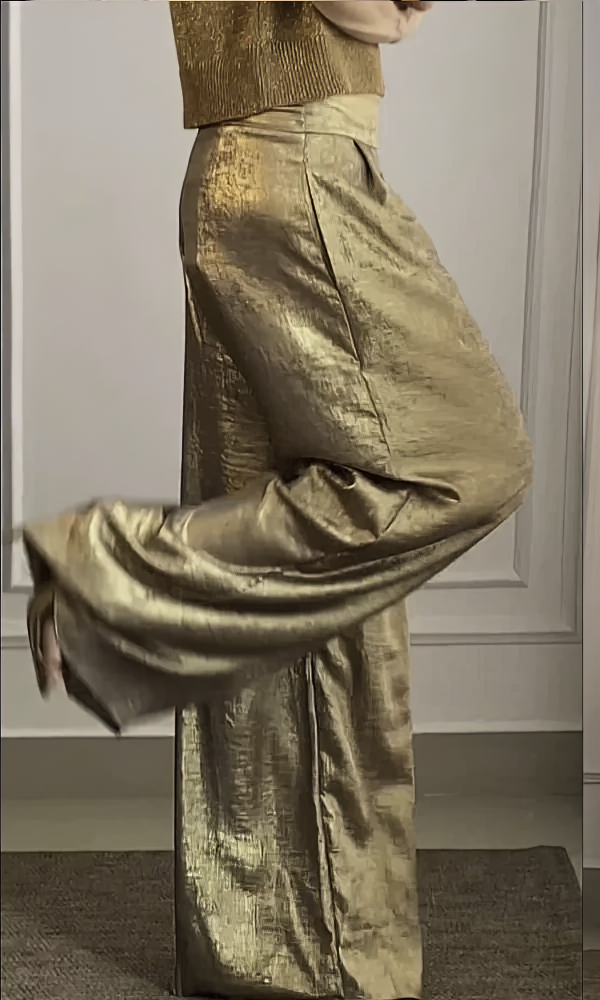 High-Waist Trousers and Matching Top Ensemble