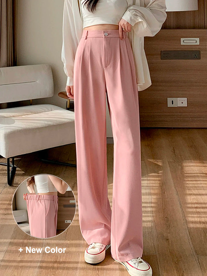 Sleek Wide-Leg Straight Trousers for Effortless Style