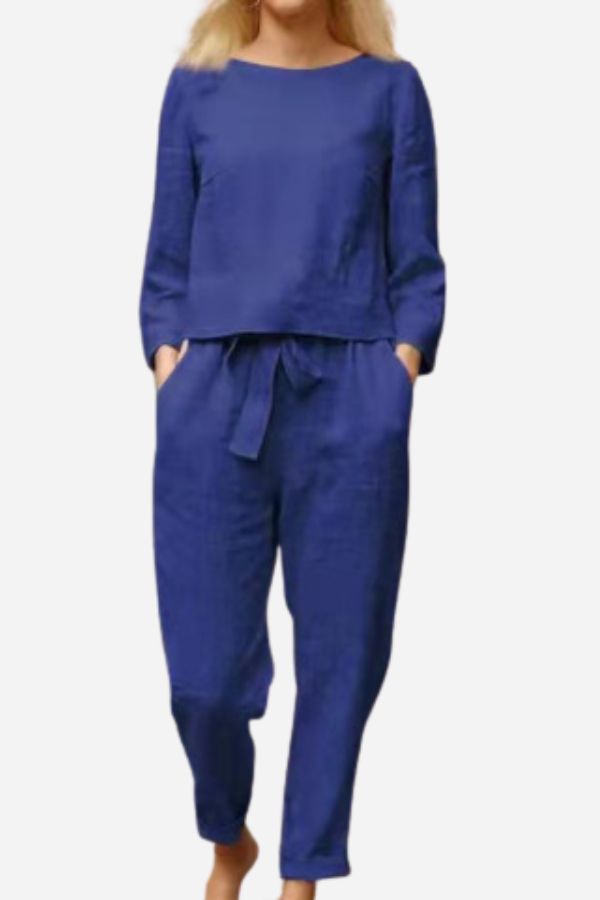 Chic Linen Two-Piece Outfit for Women