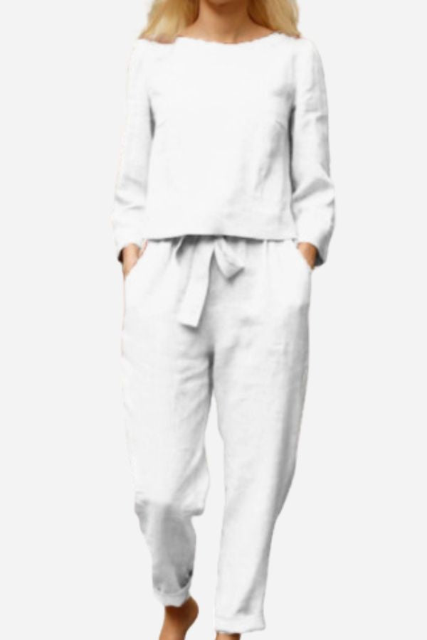 Chic Linen Two-Piece Outfit for Women