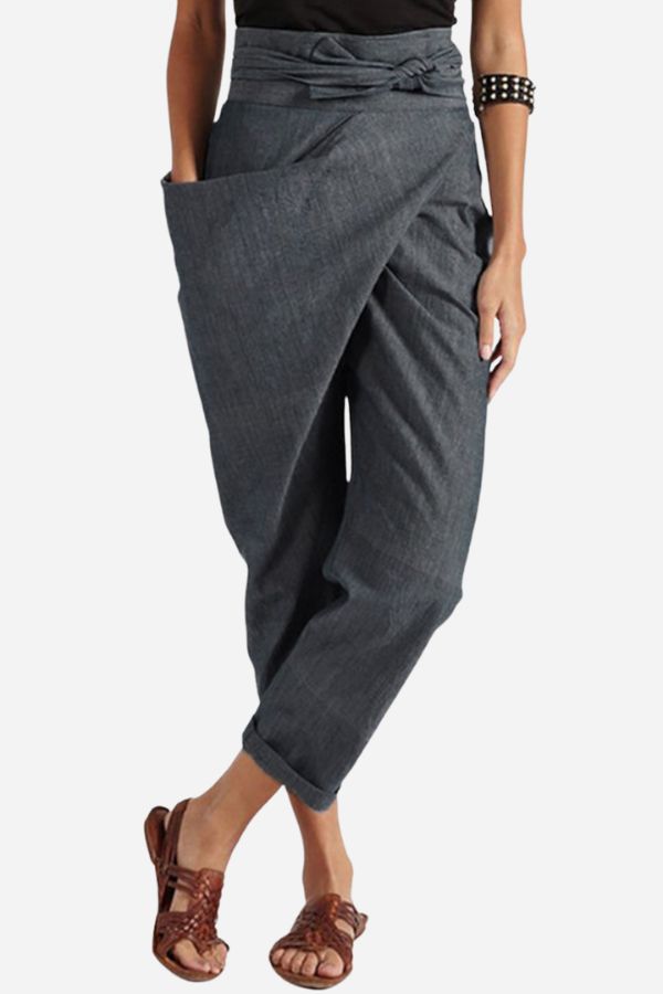 Cozy High-Waist Wrap Pants for Ultimate Comfort