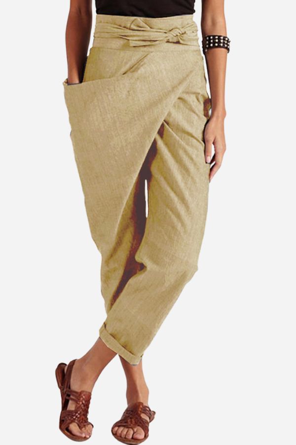 Cozy High-Waist Wrap Pants for Ultimate Comfort