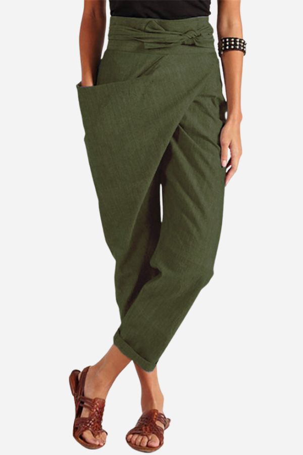 Cozy High-Waist Wrap Pants for Ultimate Comfort