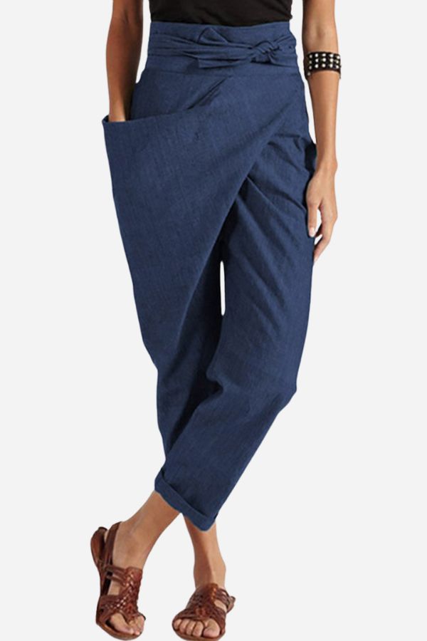 Cozy High-Waist Wrap Pants for Ultimate Comfort
