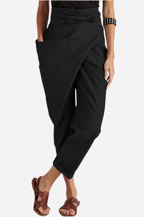 Cozy High-Waist Wrap Pants for Ultimate Comfort