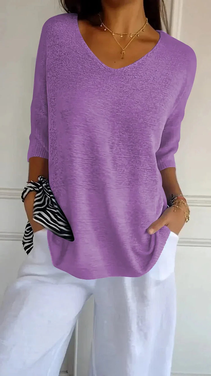 Snug V-Neck Knit Sweater for Ultimate Comfort