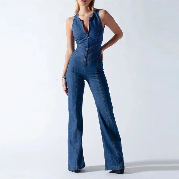 Vintage-Inspired Denim Jumpsuit
