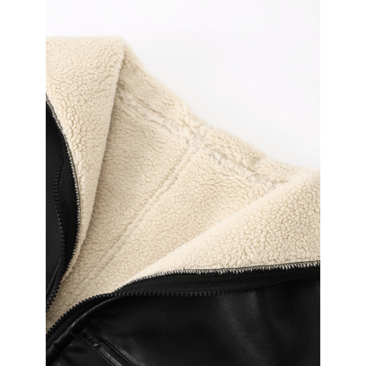 Luxe Leather & Fur Overcoat for Unmatched Elegance