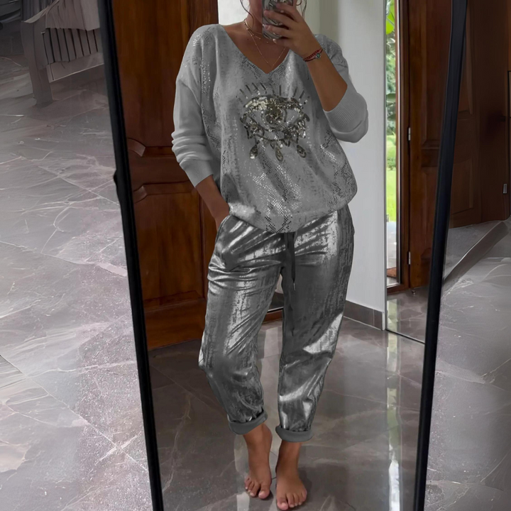 Chic Sequin Two-Piece Set for a Glamorous Look