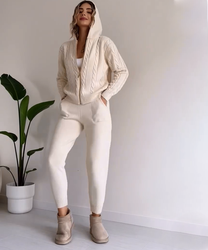 Chic Two-Piece Sweater Cardigan Set for Effortless Style