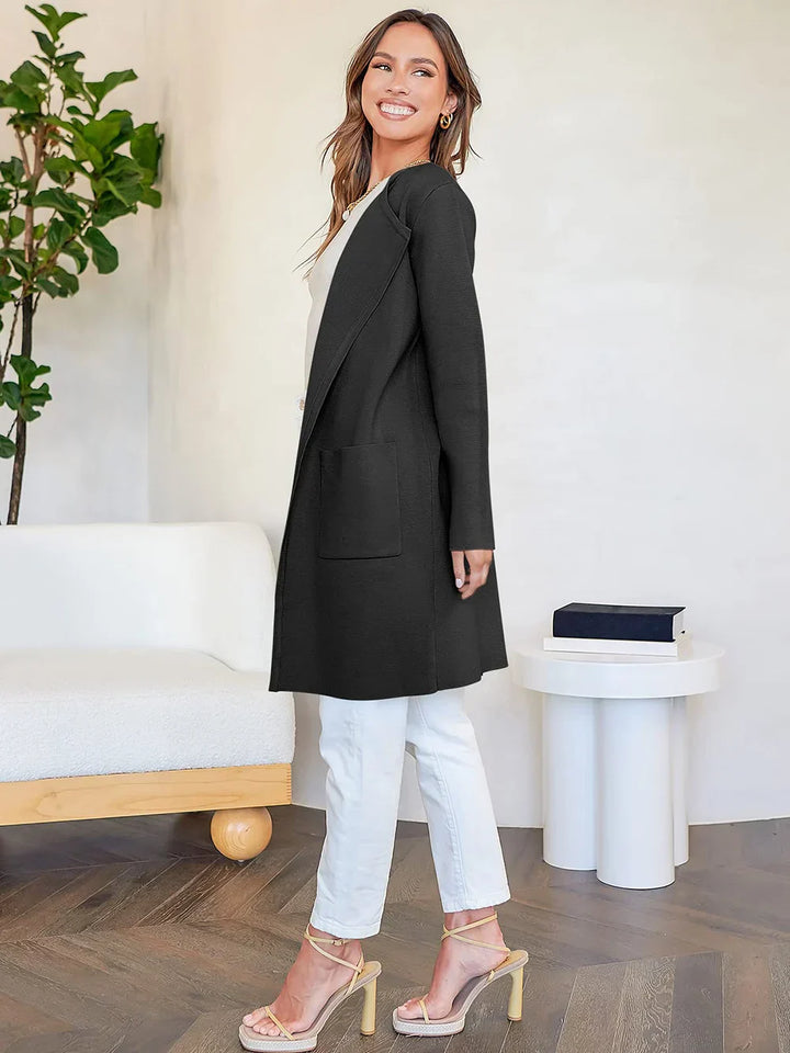 Chic and Cozy Lapel Coatigan